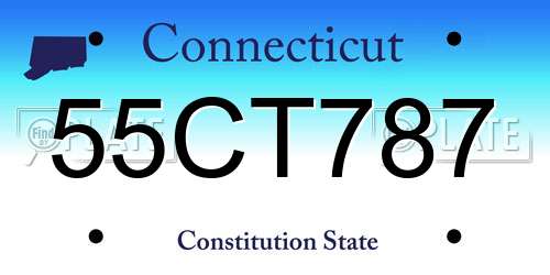 55CT787 Connecticut License Plate