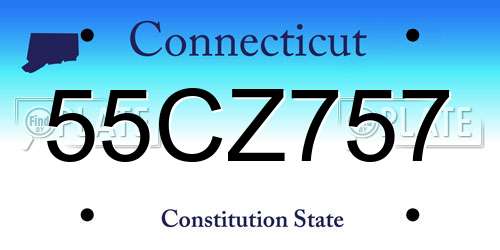 55CZ757 Connecticut License Plate