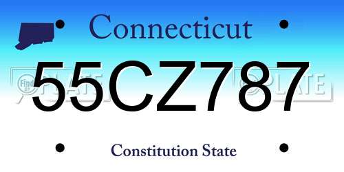55CZ787 Connecticut License Plate