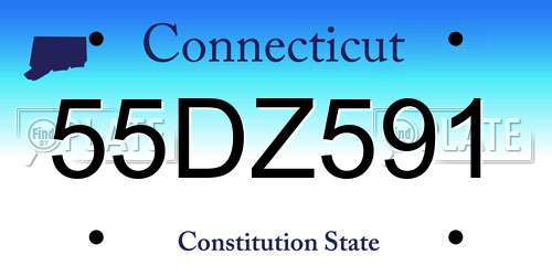 55DZ591 Connecticut License Plate