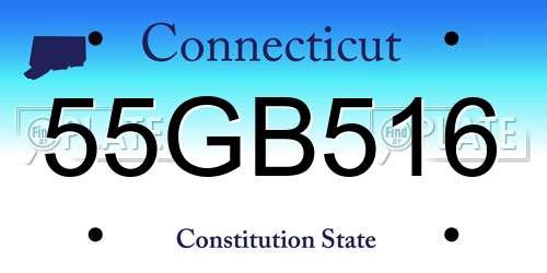 55GB516 Connecticut License Plate