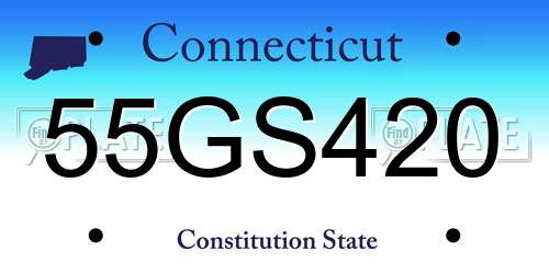 55GS420 Connecticut License Plate