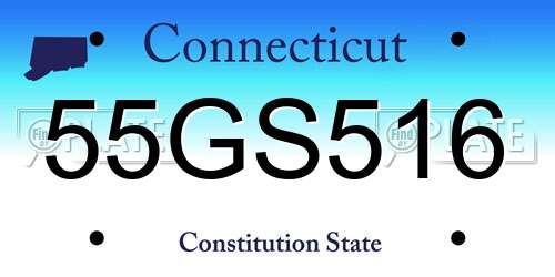 55GS516 Connecticut License Plate