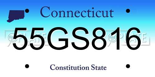 55GS816 Connecticut License Plate