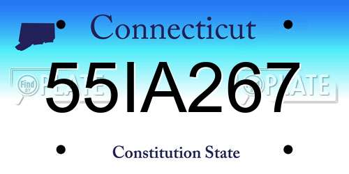 55IA267 Connecticut License Plate