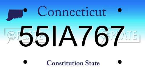 55IA767 Connecticut License Plate