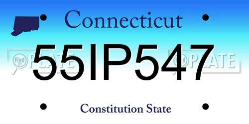 55IP547 Connecticut License Plate