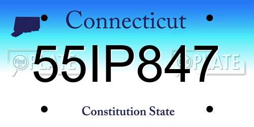 55IP847 Connecticut License Plate
