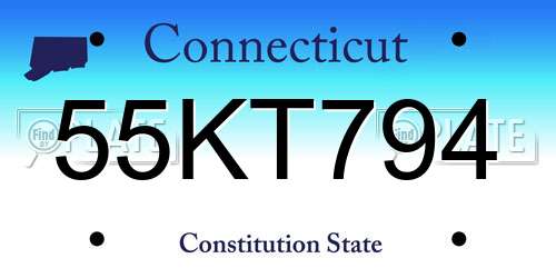 55KT794 Connecticut License Plate