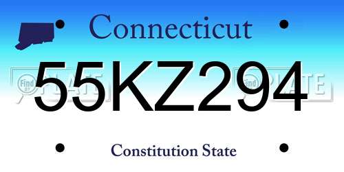 55KZ294 Connecticut License Plate