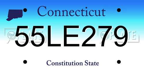 55LE279 Connecticut License Plate