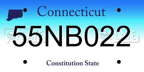 55NB022 Connecticut License Plate