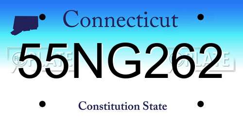 55NG262 Connecticut License Plate
