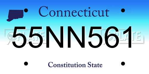55NN561 Connecticut License Plate