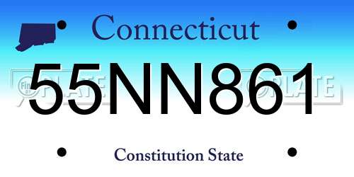 55NN861 Connecticut License Plate