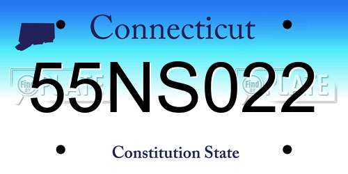 55NS022 Connecticut License Plate