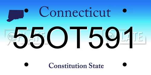 55OT591 Connecticut License Plate