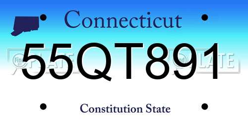 55QT891 Connecticut License Plate