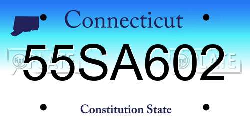 55SA602 Connecticut License Plate