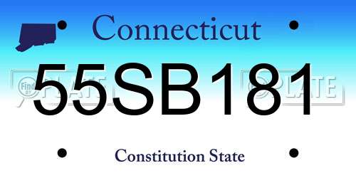 55SB181 Connecticut License Plate