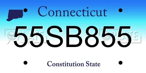 55SB855 Connecticut License Plate