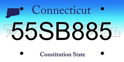 55SB885 Connecticut License Plate