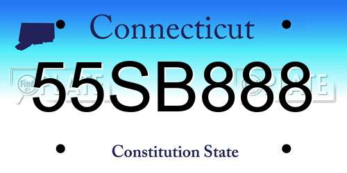 55SB888 Connecticut License Plate