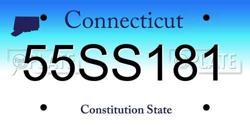 55SS181 Connecticut License Plate