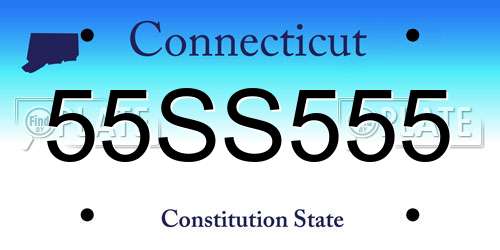 55SS555 Connecticut License Plate