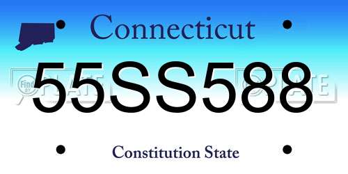 55SS588 Connecticut License Plate