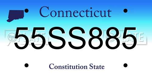 55SS885 Connecticut License Plate