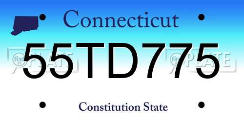 55TD775 Connecticut License Plate