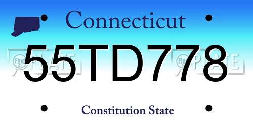 55TD778 Connecticut License Plate