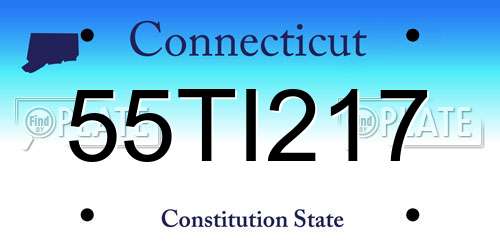 55TI217 Connecticut License Plate