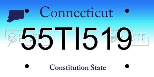 55TI519 Connecticut License Plate