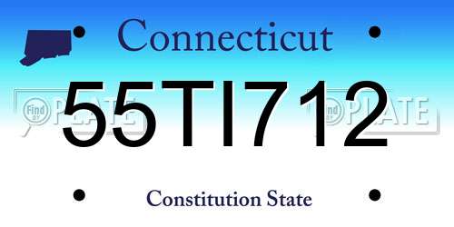 55TI712 Connecticut License Plate