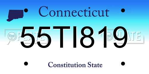 55TI819 Connecticut License Plate