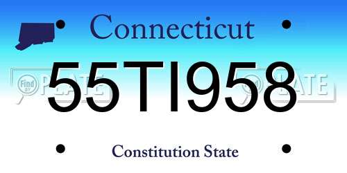 55TI958 Connecticut License Plate