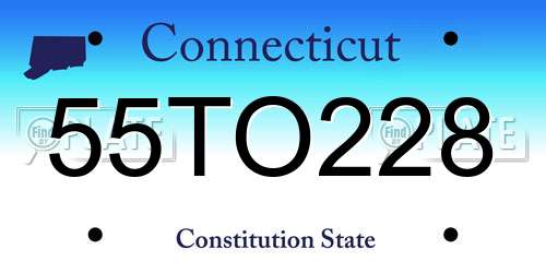 55TO228 Connecticut License Plate