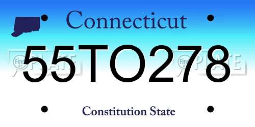55TO278 Connecticut License Plate