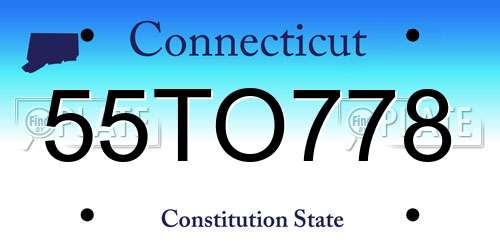 55TO778 Connecticut License Plate