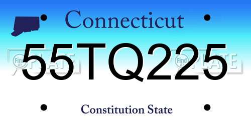 55TQ225 Connecticut License Plate