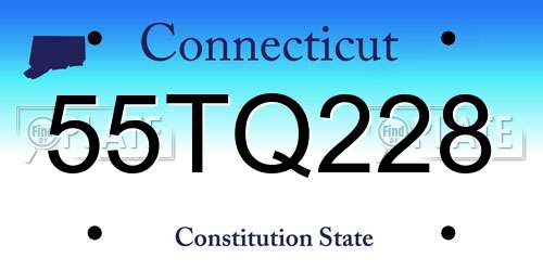 55TQ228 Connecticut License Plate
