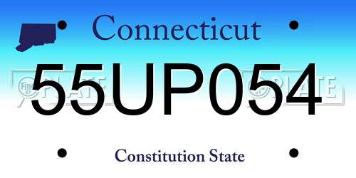 55UP054 Connecticut License Plate