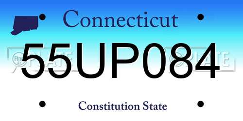 55UP084 Connecticut License Plate