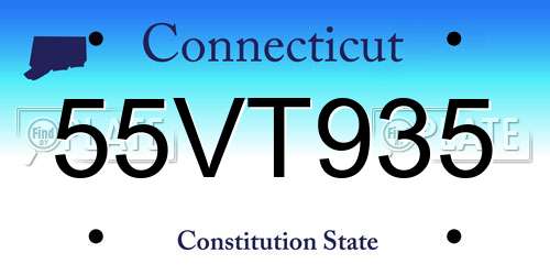 55VT935 Connecticut License Plate