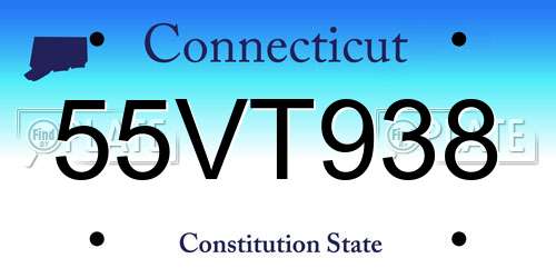 55VT938 Connecticut License Plate