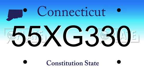 55XG330 Connecticut License Plate