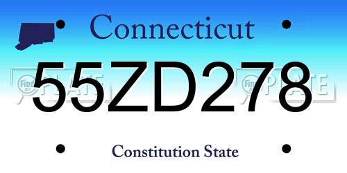55ZD278 Connecticut License Plate
