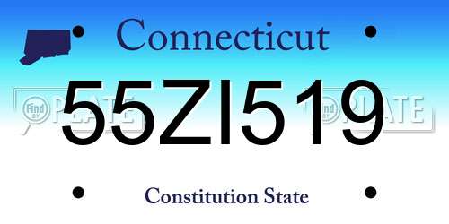 55ZI519 Connecticut License Plate